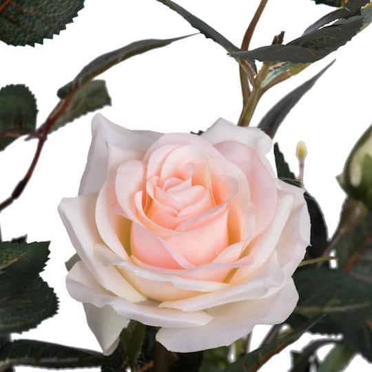 45" Artificial Pink Rose Plant in Pot